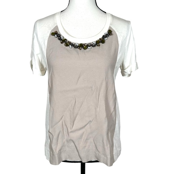 Zara Tops - Zara Jewel Neckline Short Sleeve Top